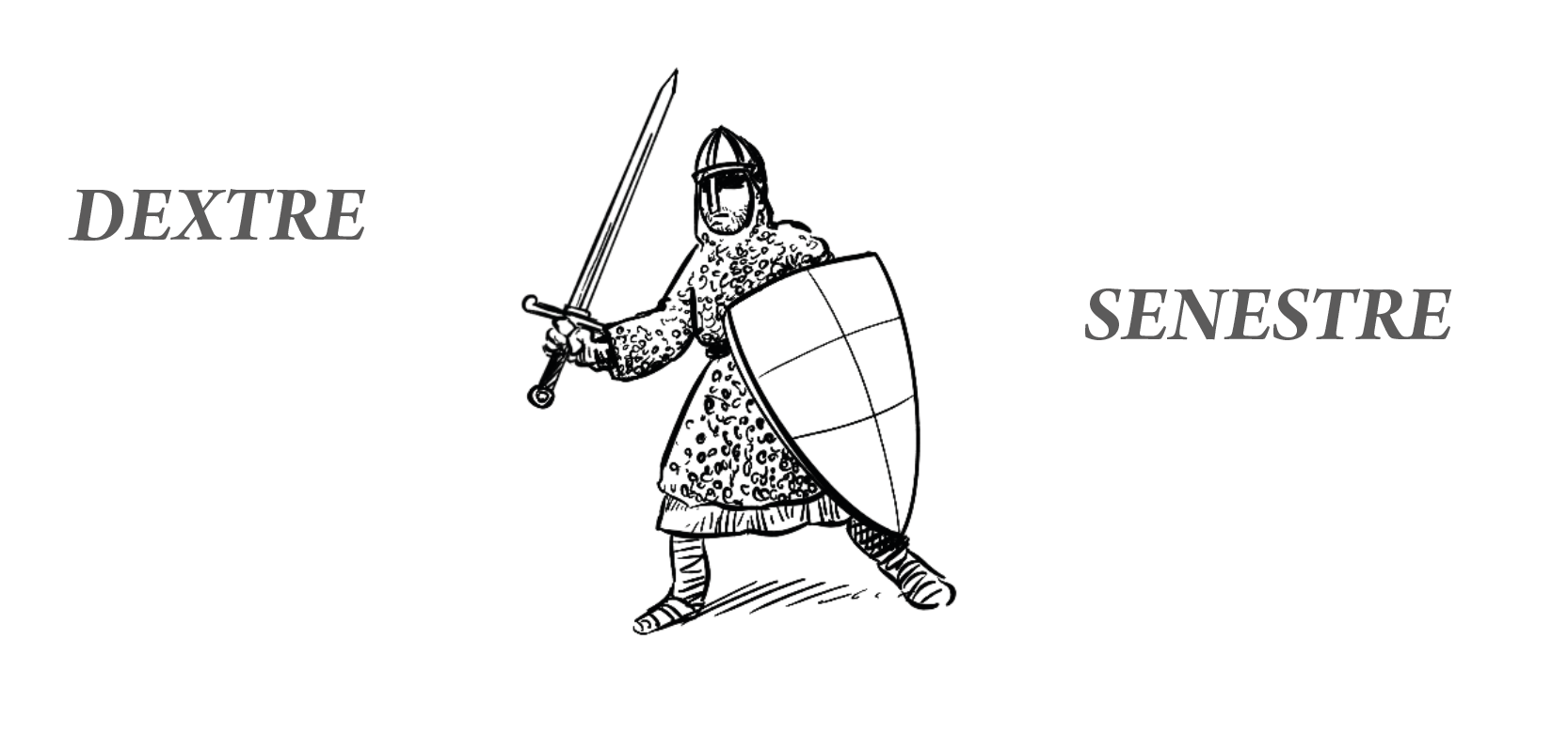 Dessin représentant un chevalier portant un bouclier